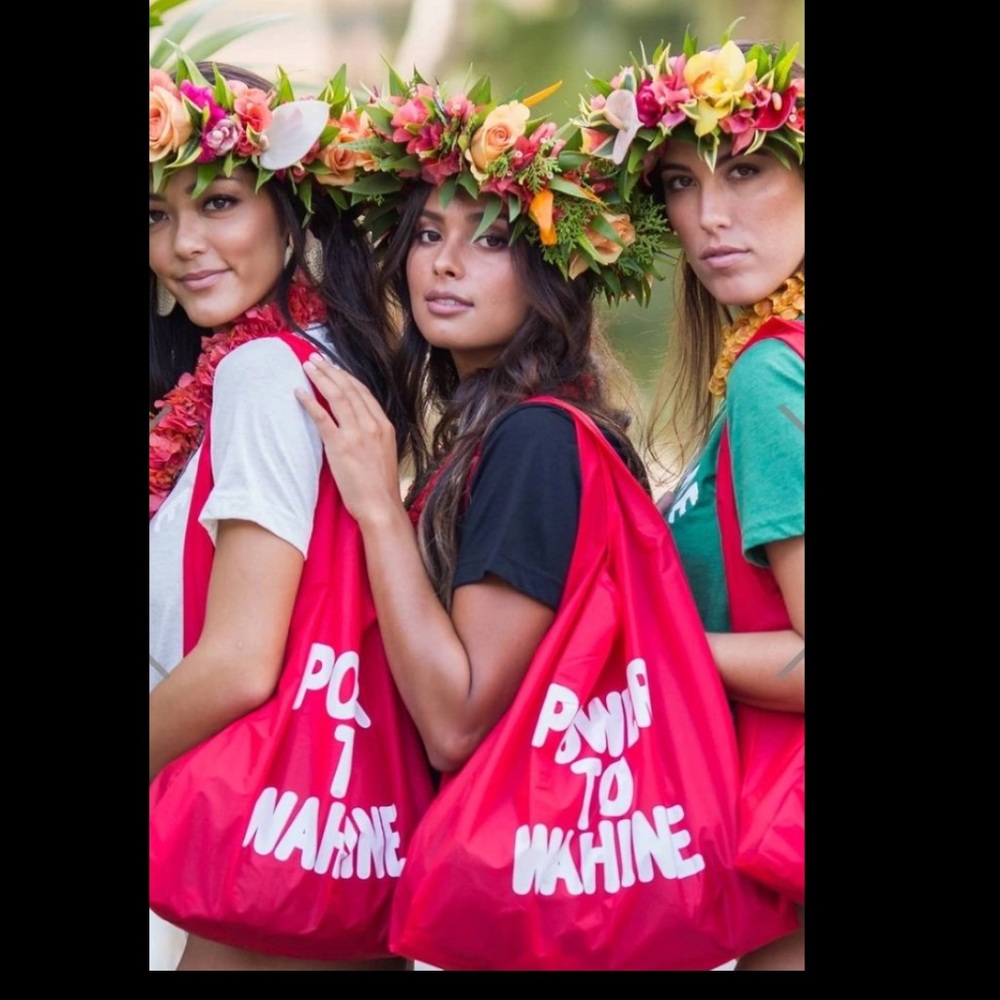 Dolkii Hawaii Power To Wahine Foldable Reusable Bag Tote by Baggu